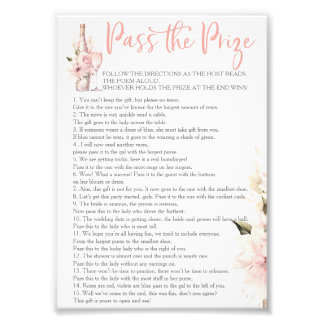 Petals Prosecco Pass the Prize Bridal Shower Game Photo Print