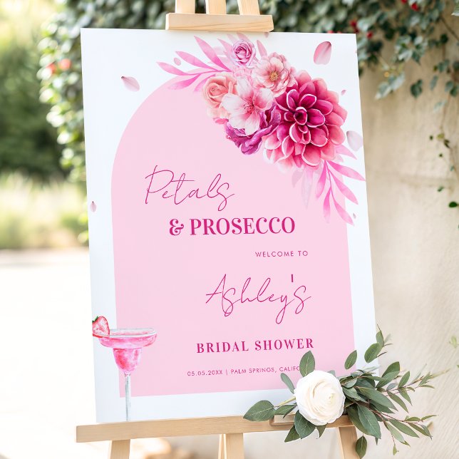Petals Prosecco Pink Bridal Shower Welcome Sign (Creator Uploaded)