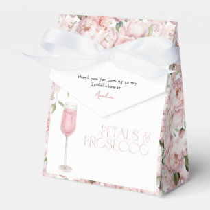 Petals & Prosecco Pink Floral Shower Thank You Favor Boxes