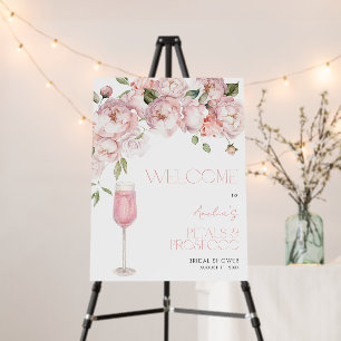 Petals & Prosecco Pink Floral Welcome Shower Foam Board
