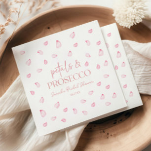 Petals & Prosecco Pink Rose Petals Bridal Shower  Napkins