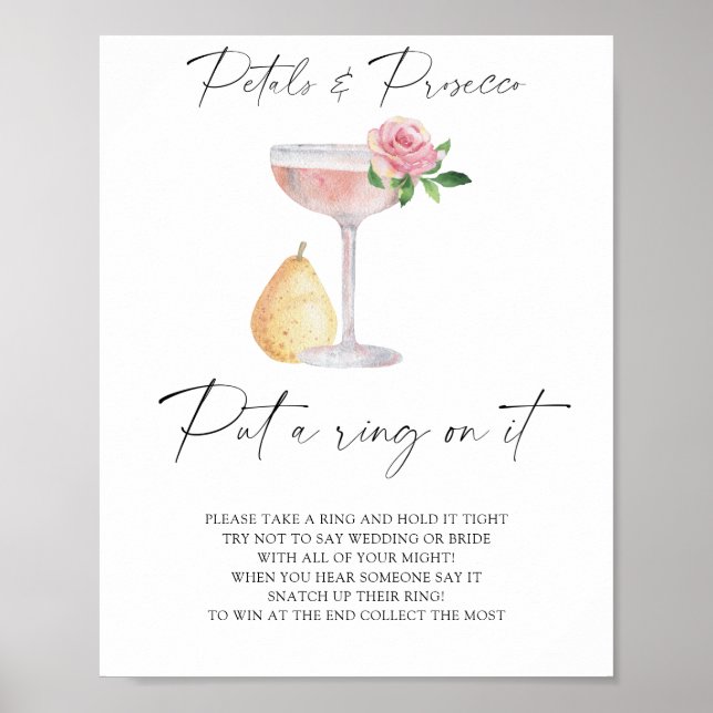 Petals & Prosecco - put a ring on it game Poster (Front)
