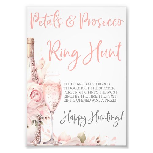 Petals  Prosecco Ring Game Ring Hunt Game Photo Print
