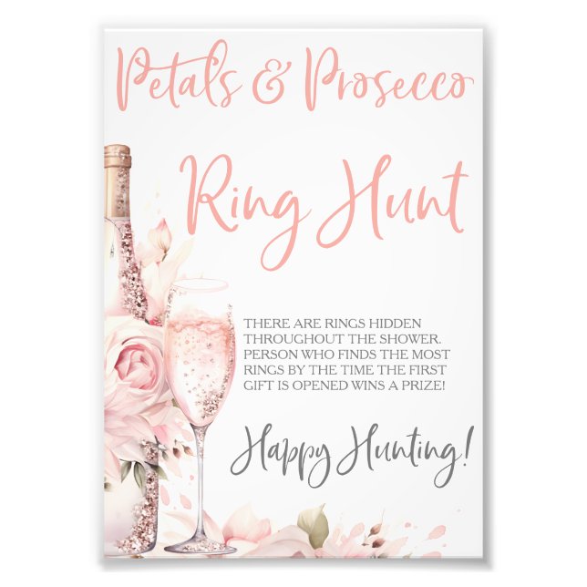 Petals & Prosecco Ring Game Ring Hunt Game Photo Print (Front)