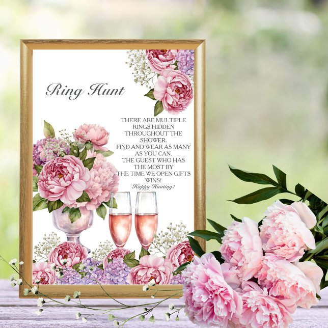Petals & Prosecco "Ring Hunt Game Invitation (Petals & Prosecco "Ring Hunt Game)