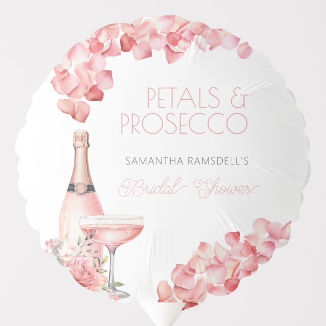 Petals & Prosecco Rose Pink Balloon (Front)