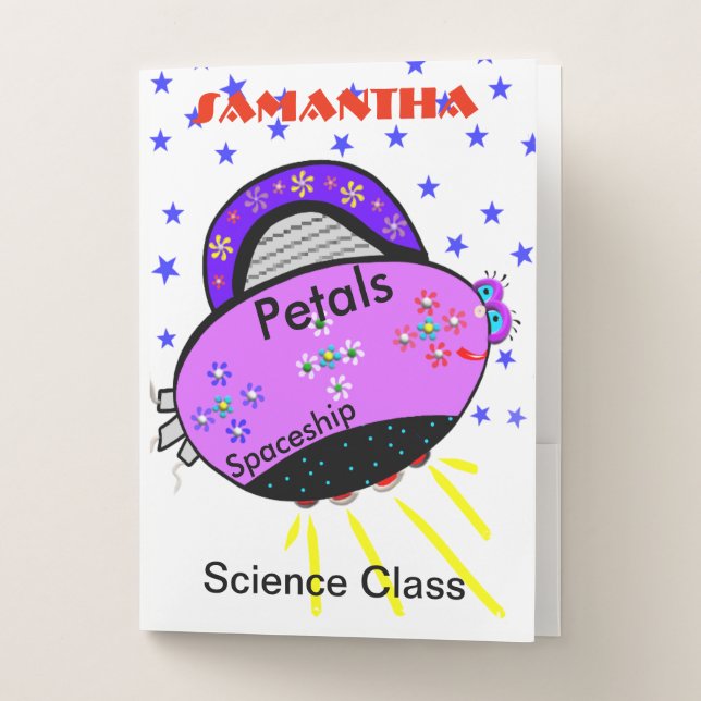 Petals Spaceship Outer Space Pocket Folders (Front)