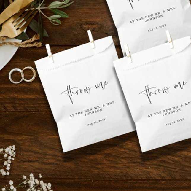 Petals Throw me Wedding  Paper  Favor Bag (Creator Uploaded)