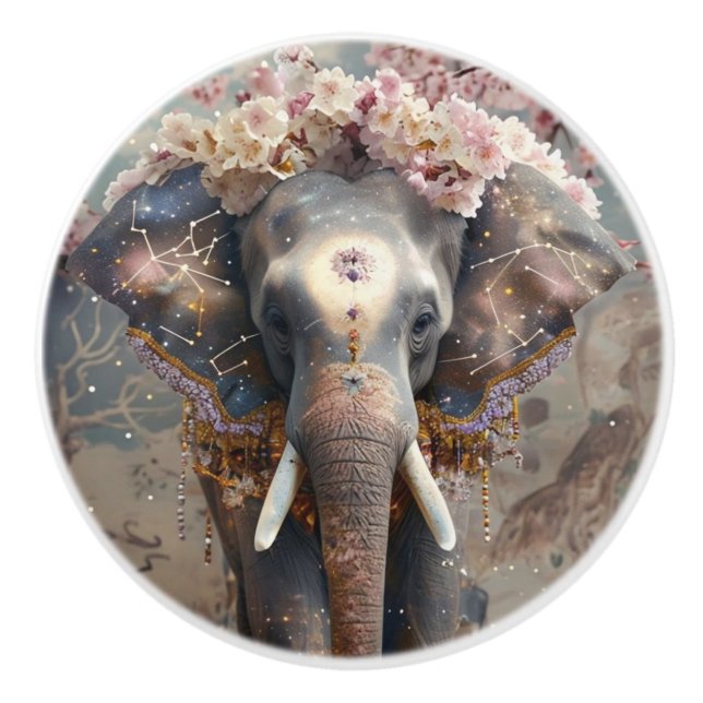 Petals & Trunks Ceramic Knob (Front)