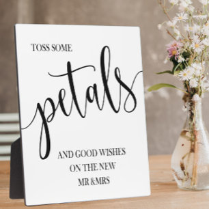 Petals wedding sign Tabletop Plaque with Easel
