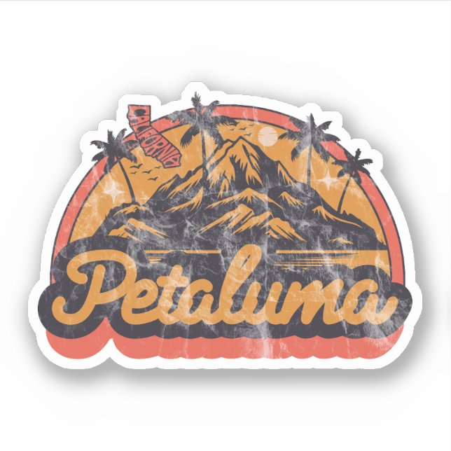 Petaluma, California Sticker (Front)