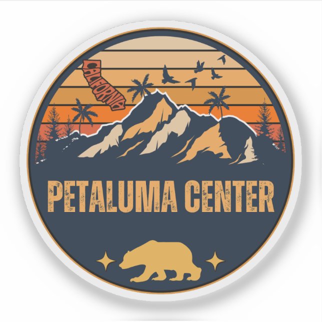Petaluma Center, California Sticker (Front)