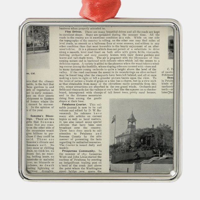 Petaluma Residences, California Metal Ornament (Front)