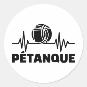 Petanque frequency classic round sticker