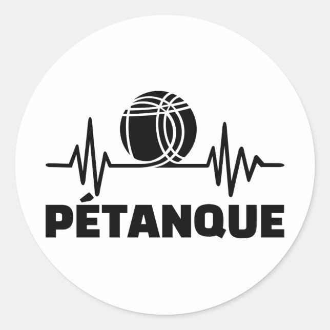 Petanque frequency classic round sticker (Front)