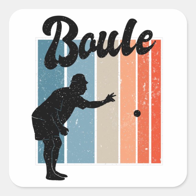 Petanque game square sticker (Front)