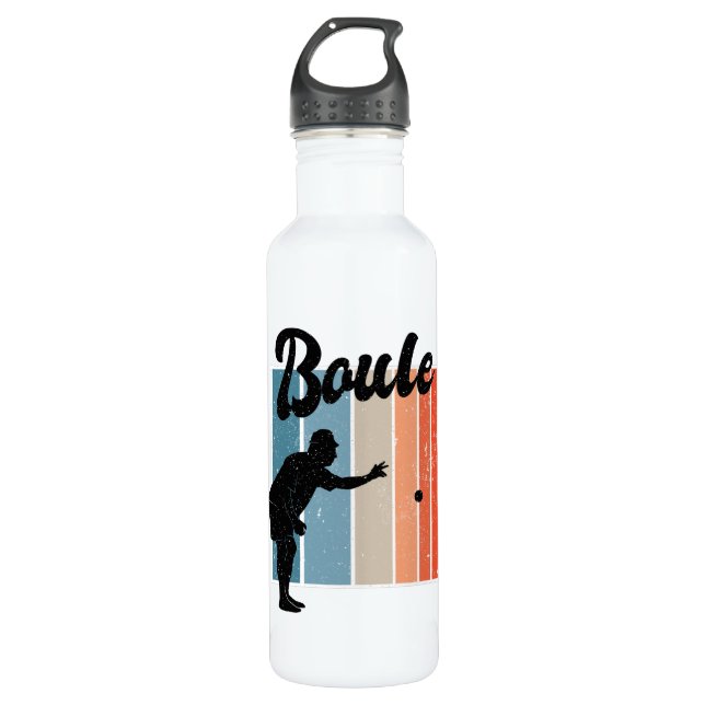 Petanque game stainless steel water bottle (Front)