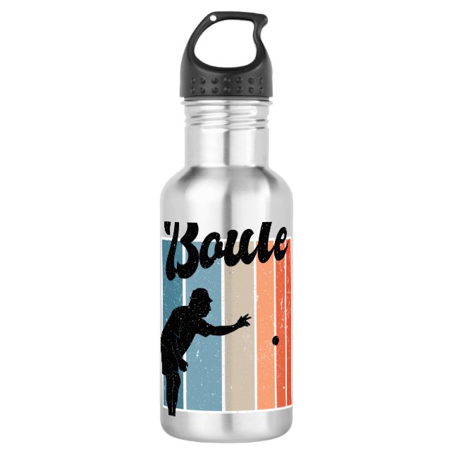 Petanque game stainless steel water bottle (Front)