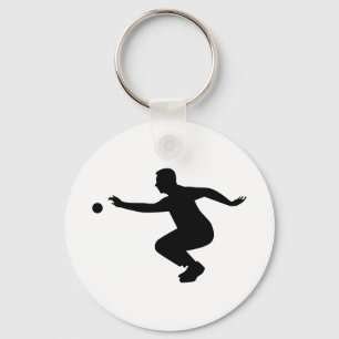 Petanque player keychain