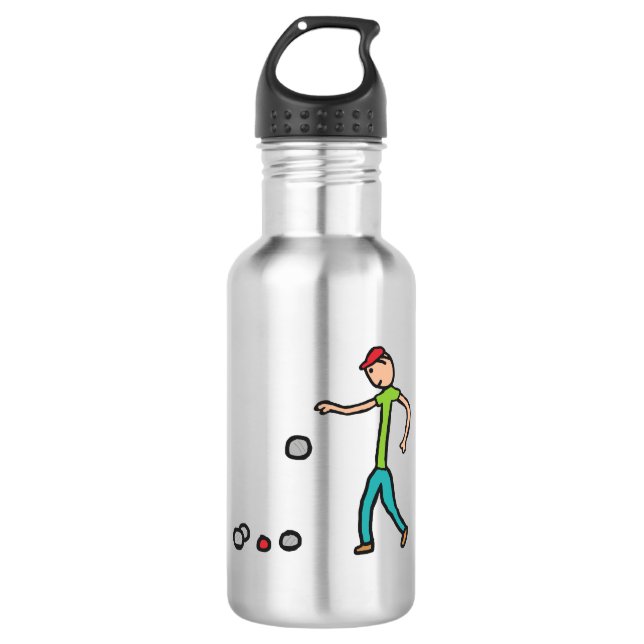 Petanque Stainless Steel Water Bottle (Front)