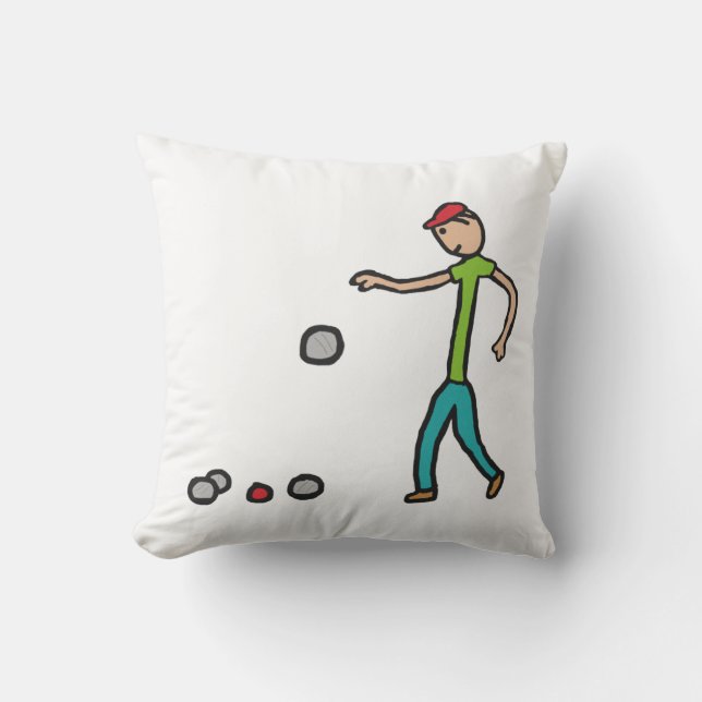 Petanque Throw Pillow (Front)