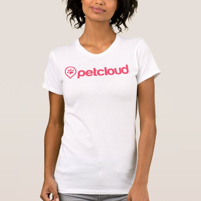 PetCloud Ladies Fitted tshirt pink logo (Front)