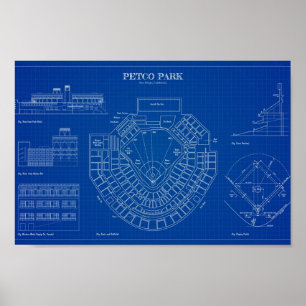 PETCO Park Blueprint English Poster