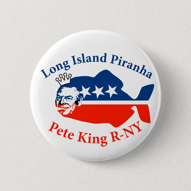 Pete King Long Island Piranha Button (Front)