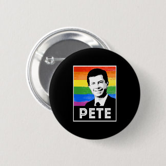 Pete LGBT Flag Button