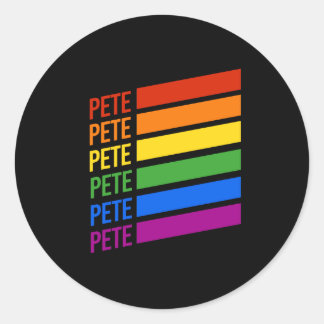 Pete LGBT Rainbow Classic Round Sticker