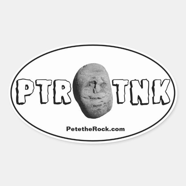 Pete on Town Neck Oval Sticker (Front)