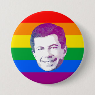 Pete Rainbow Stripes Button