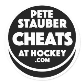 Pete Stauber Cheats At Hockey .com Stickers