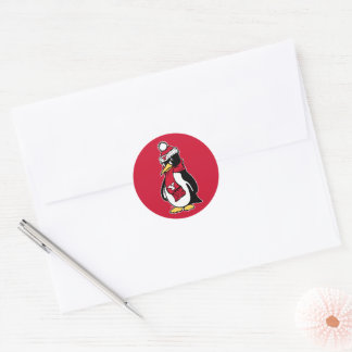 Pete The Penguin Classic Round Sticker
