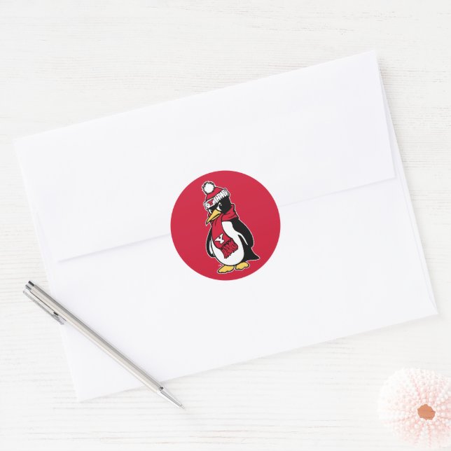 Pete The Penguin Classic Round Sticker (Envelope)