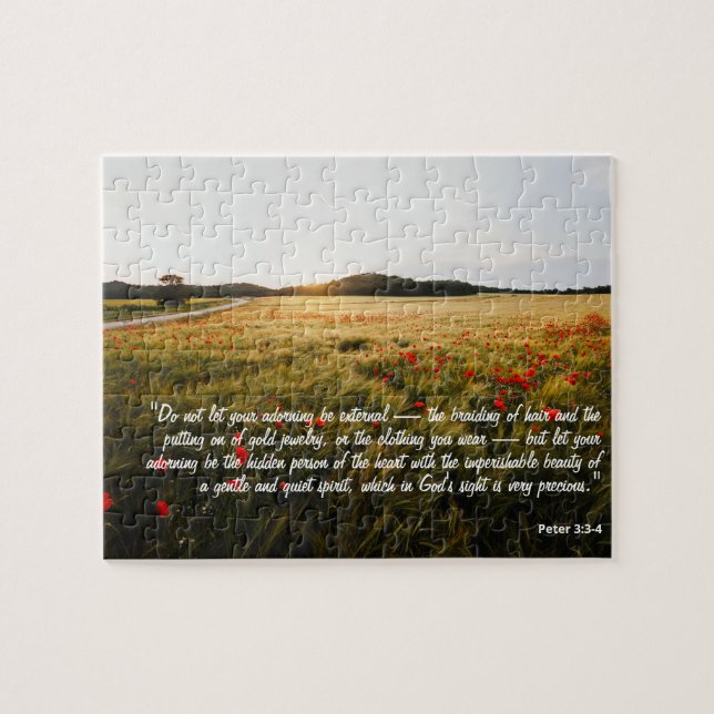 Peter 3:3-4 Bible Verse Women Jigsaw Puzzle (Horizontal)