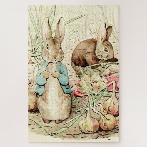 Peter and Benjamin Gather Onions by Beatrix Potter Jigsaw Puzzle