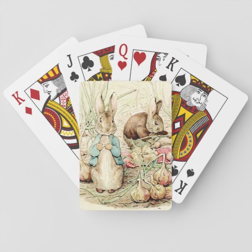 Peter and Benjamin Gather Onions by Beatrix Potter Playing Cards