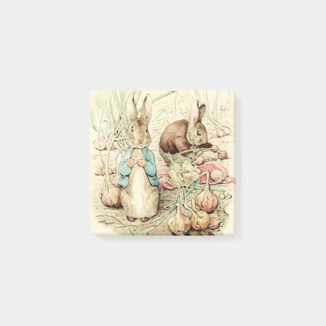 Peter and Benjamin Gather Onions by Beatrix Potter Post-it Notes (Front)