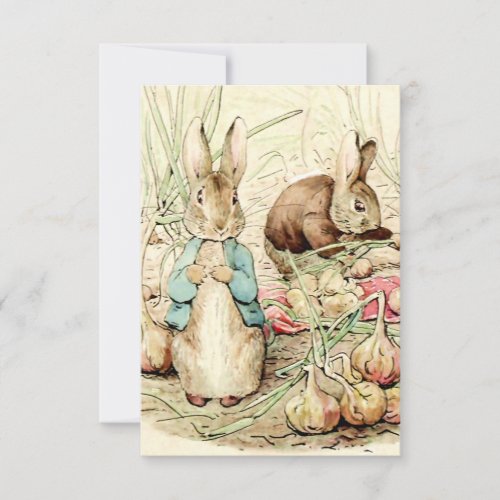 Peter and Benjamin Gather Onions by Beatrix Potter Thank You Card