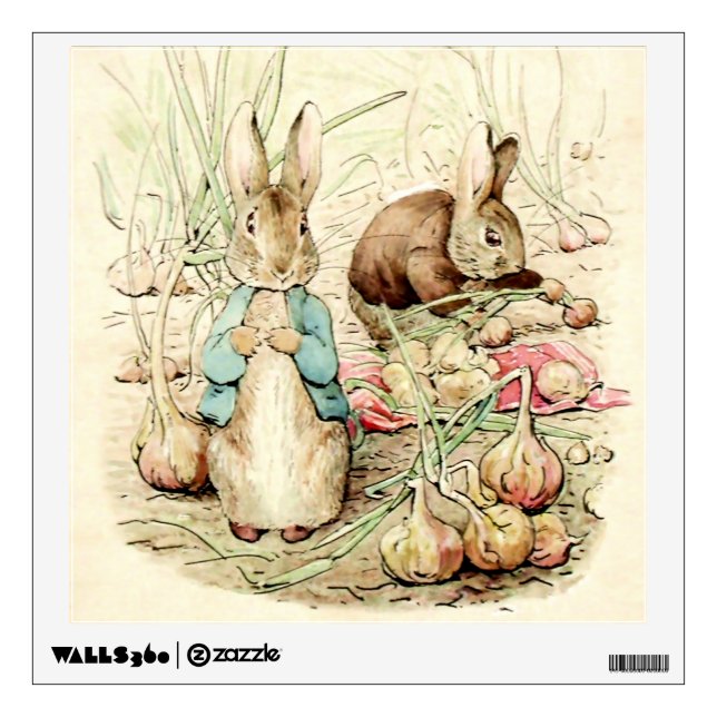 Peter and Benjamin Gather Onions by Beatrix Potter Wall Decal (Front)