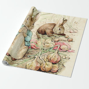 Peter and Benjamin Gather Onions by Beatrix Potter Wrapping Paper
