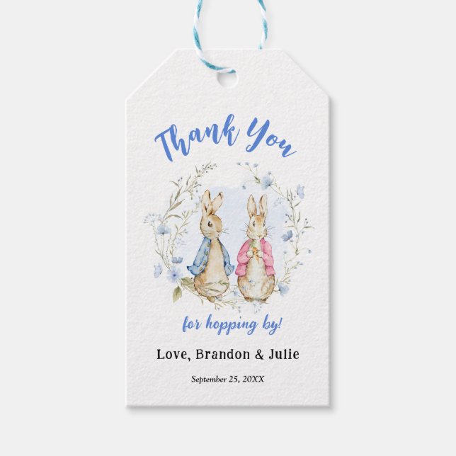 Peter and Flopsy Bunny Birthday Gift Tag (Front)