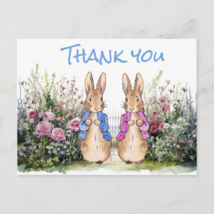  Peter and Flopsy in their garden Postcard