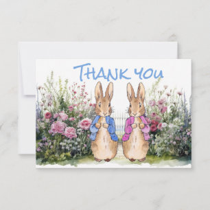  Peter and Flopsy in their garden Thank You Card