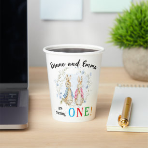 Peter and Flopsy Turning One Paper Cup