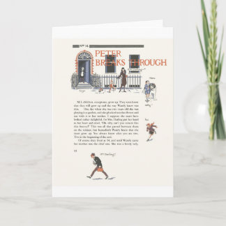 Peter Breaks Through, Peter Pan Vintage Image Card