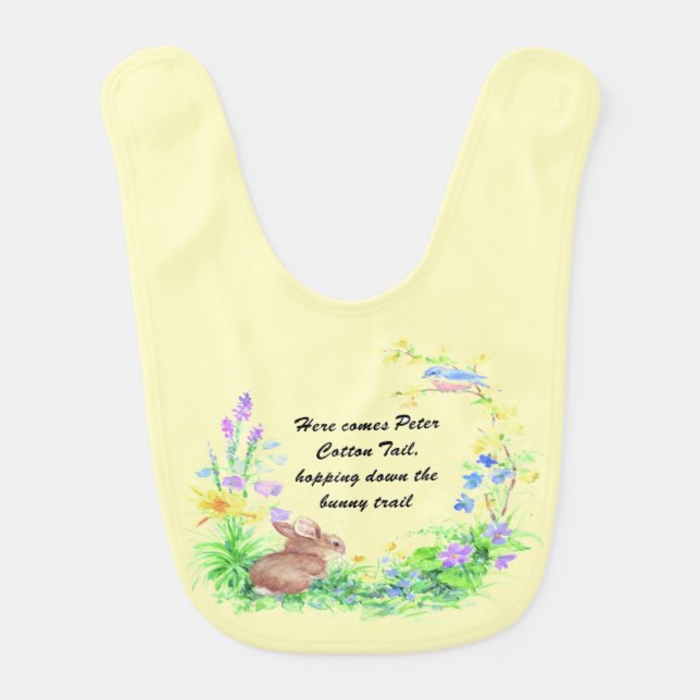 Peter Cotton Tail Baby Bib (Front)