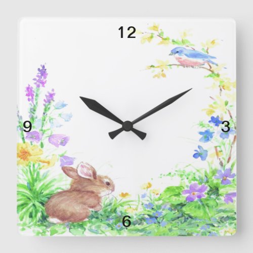 Peter Cotton Tail _ Square Wall Clock