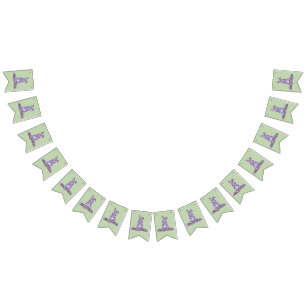 Peter Cottontail Purple Plaid Easter Bunny Bunting Flags